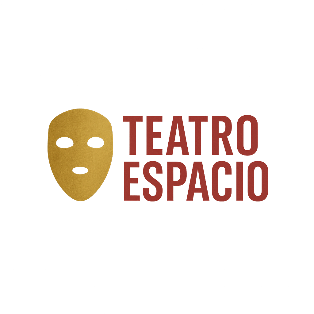 Logo dorado y rojo de Teatro Espacio